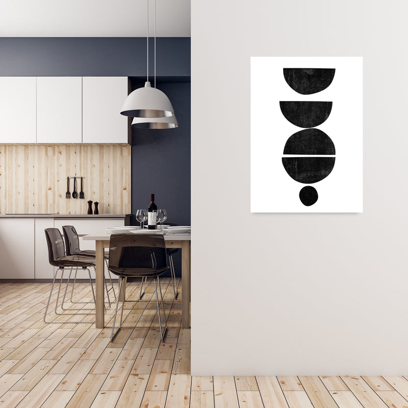 Mid Century Abstract Shapes Original A1 Black Frame