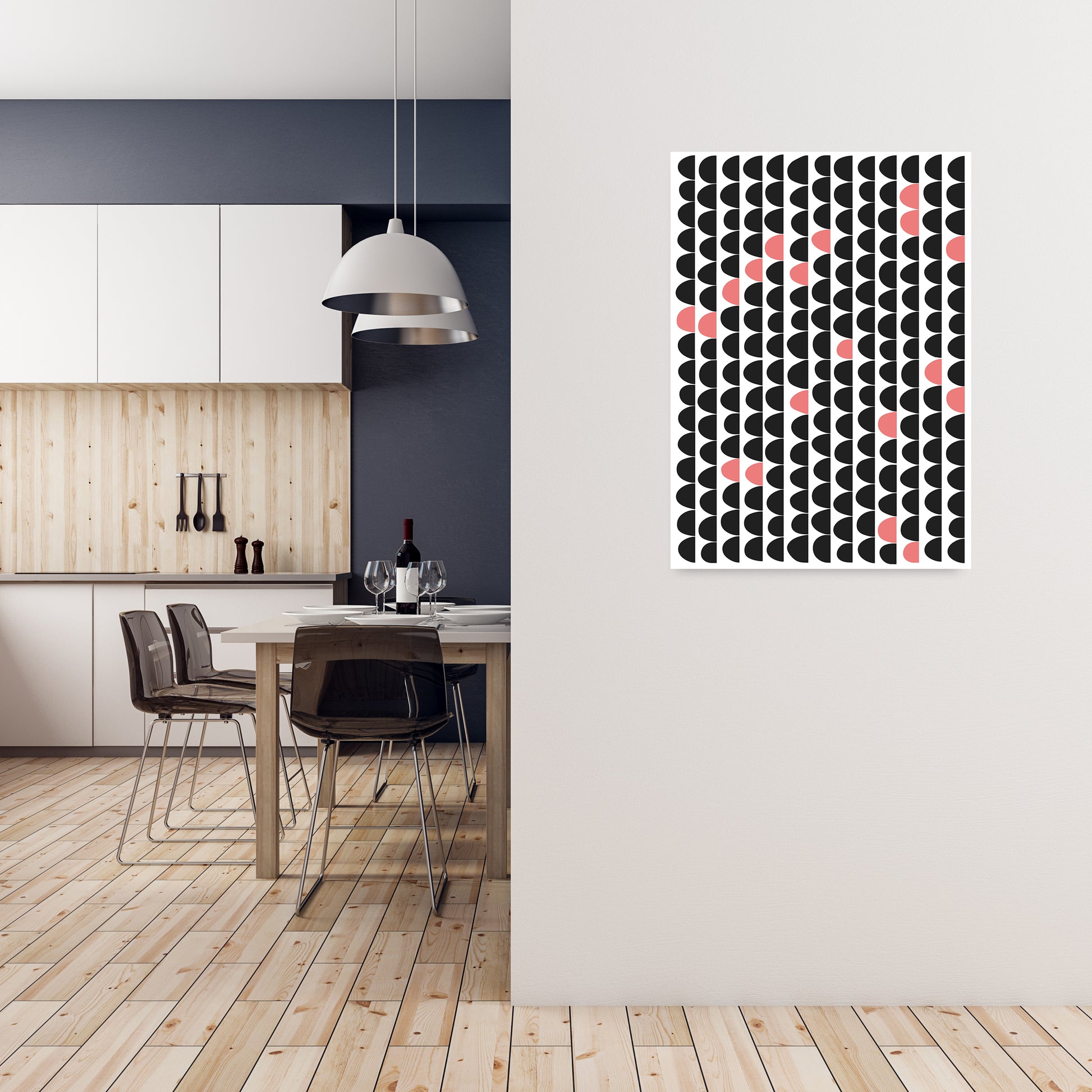 Minimal Mid Century Original A1 Black Frame