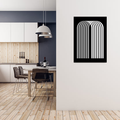 Modern BW Geometric Original A1 Black Frame