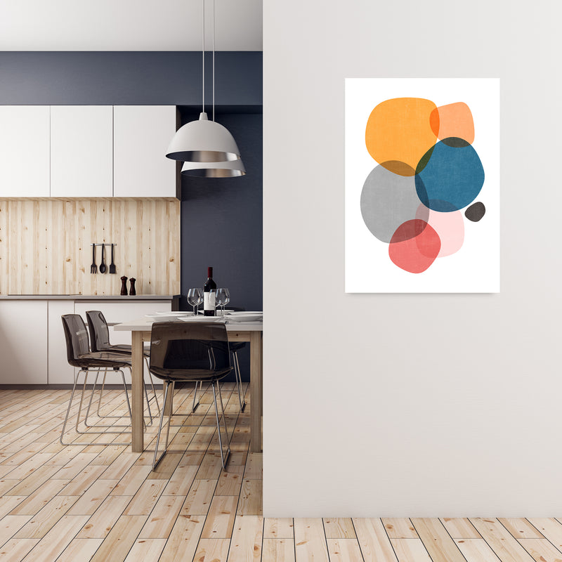 Mid Mod Abstract Shapes Original A1 Black Frame