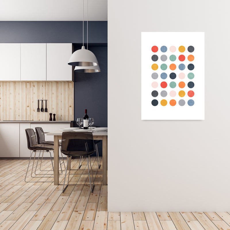Scandi Dots Texture Print Original A1 Black Frame
