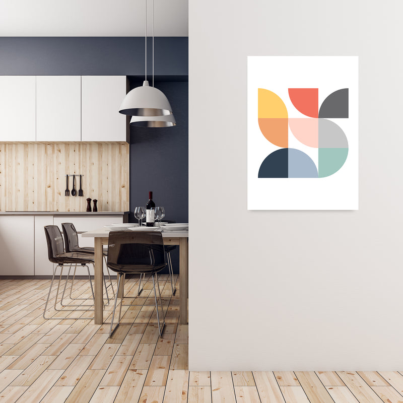 Scandi Quarter Circles Original A1 Black Frame