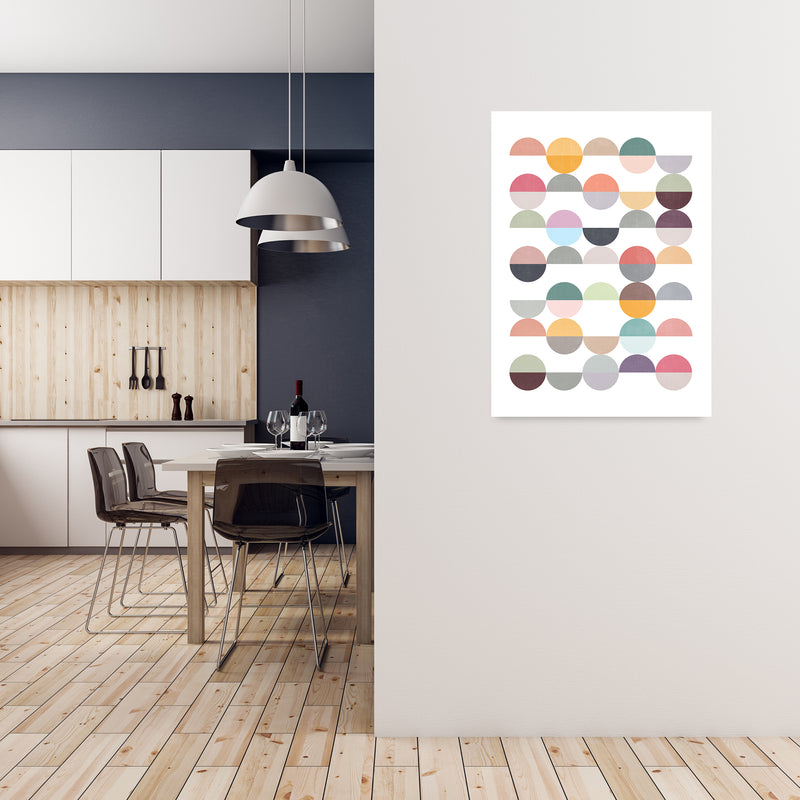 Scandinavian Colorful Circle Art Original A1 Black Frame