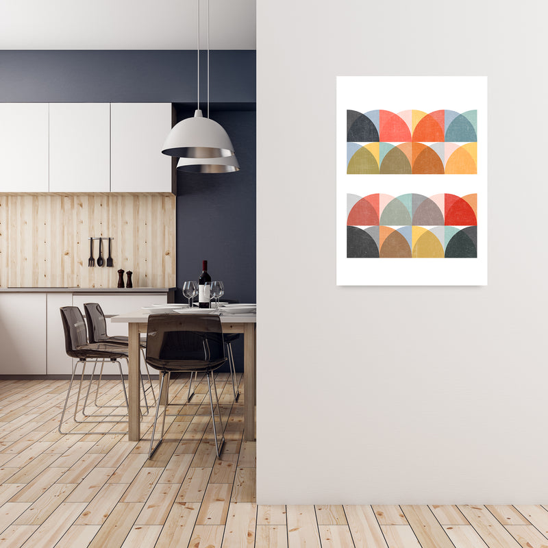 Scandinavian Colorful Geo Original2 A1 Black Frame