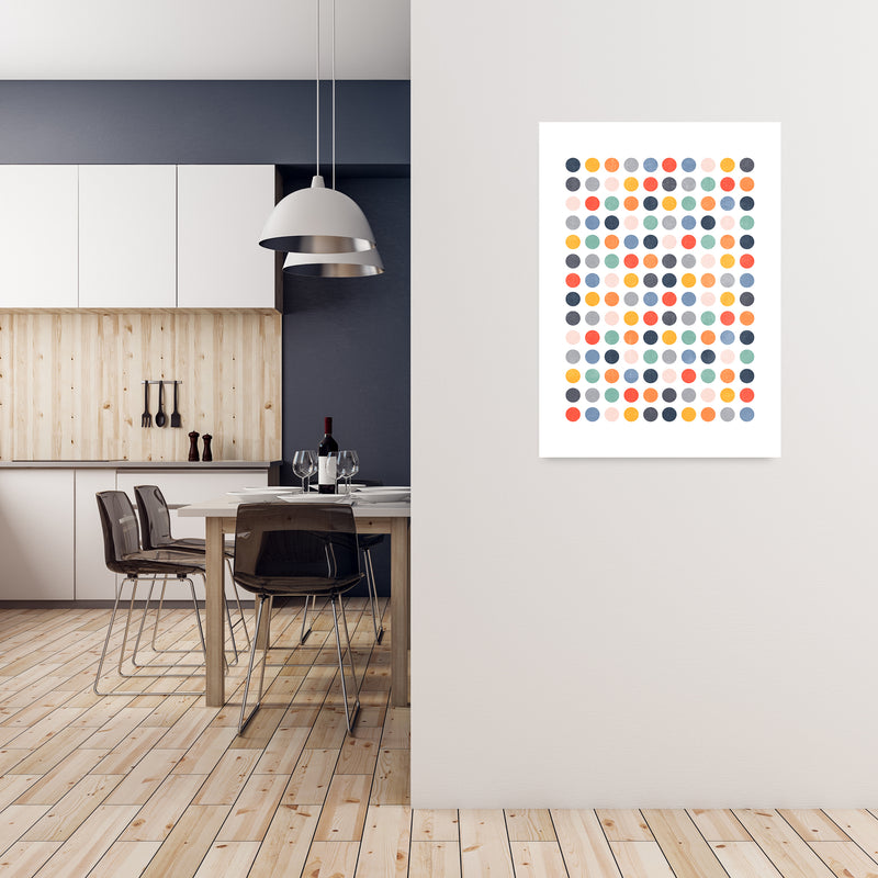 Scandinavian Dots Artwork Original A1 Black Frame