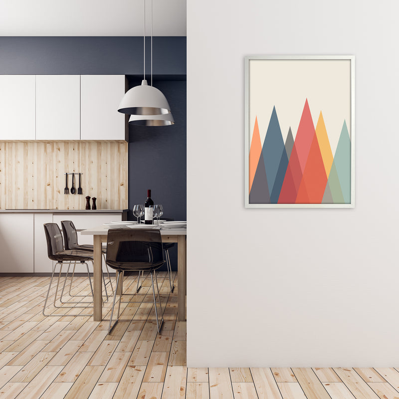Portrait Mountain Abstract Original A1 Oak Frame