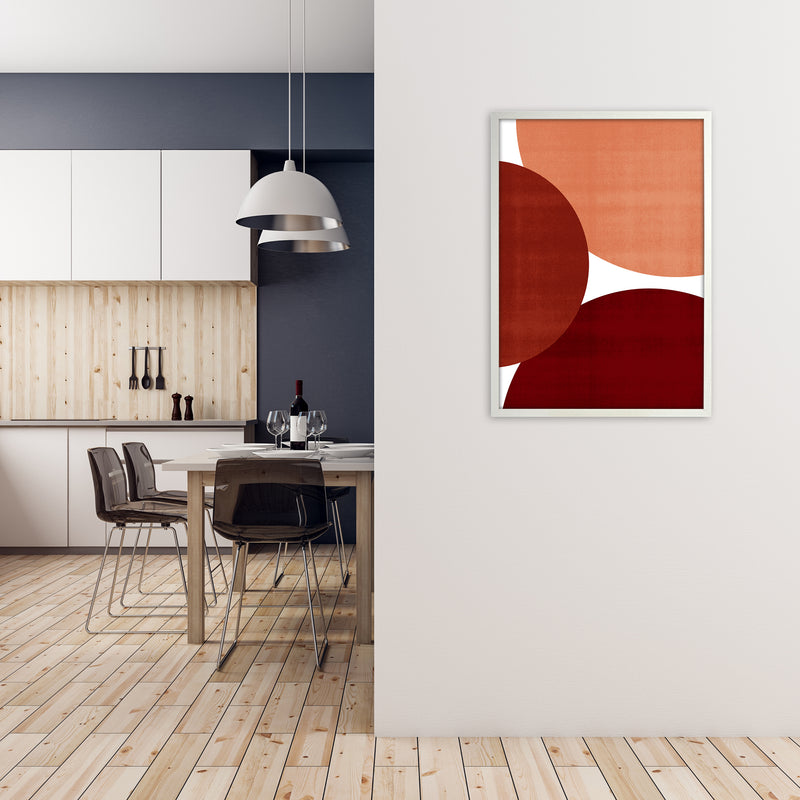 Abstract Art Reds Original Modern Contemporary Art Print by Print Punk Studio A1 Oak Frame