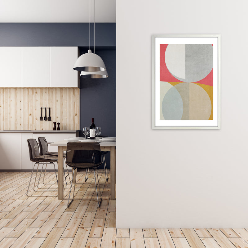 Abstract Colourful Circles Original A1 Oak Frame