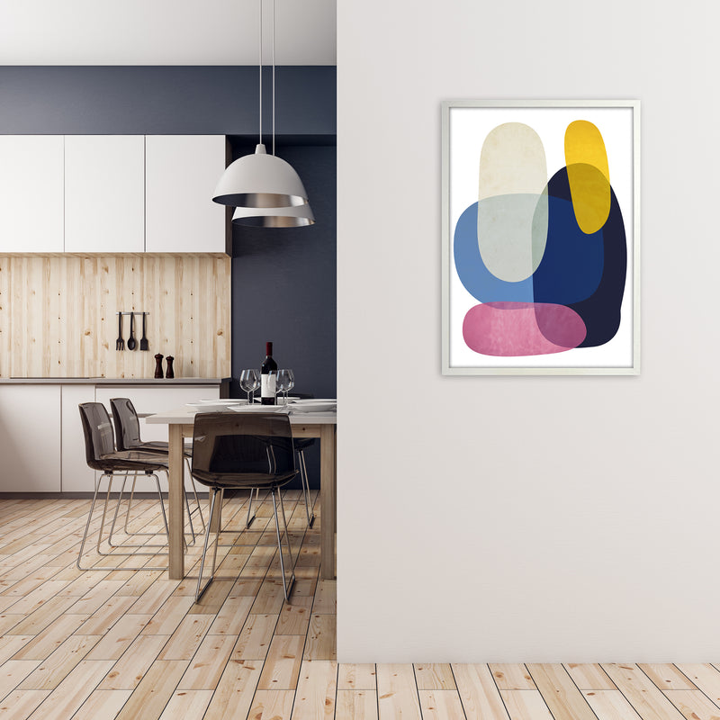 Abstract Pebbles 2 Original A1 Oak Frame