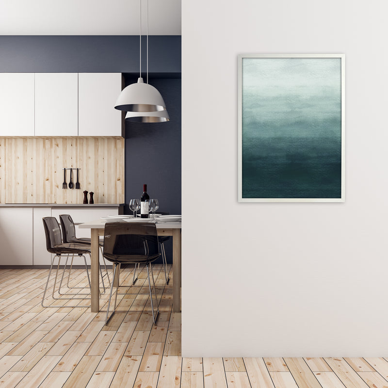 Blue Gradiant Painting Original A1 Oak Frame