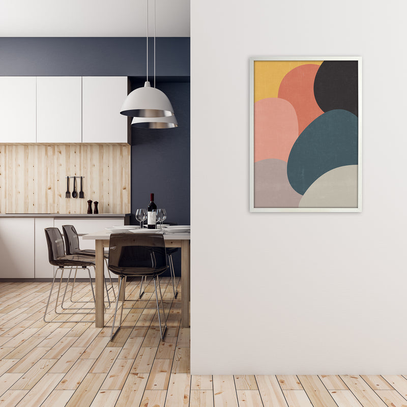 Colorful Abstract Shapes Original A1 Oak Frame