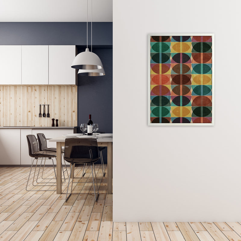 Warm Abstract Pattern Original A1 Oak Frame