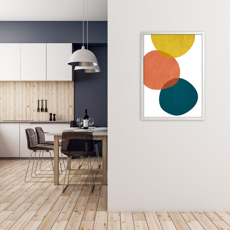 Yellow Red Blue Abstract Original A1 Oak Frame