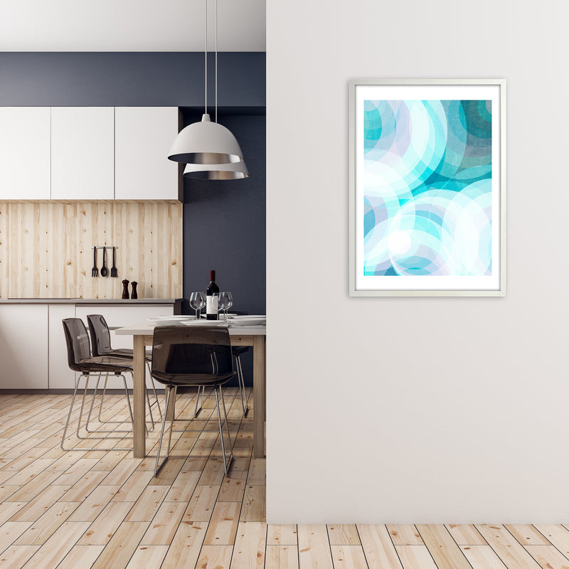 Colorful Purple and Blue Abstract A1 Oak Frame