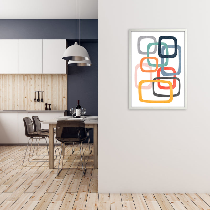Abstract Mid Modern Pair A A1 Oak Frame