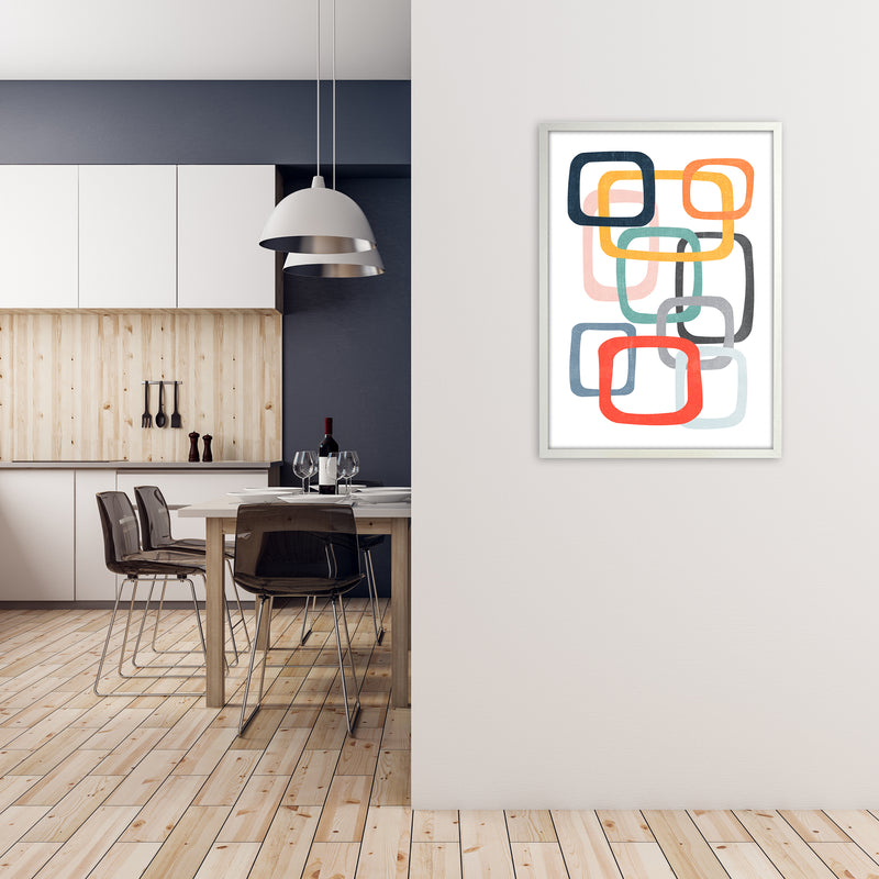 Abstract Mid Modern Pair B A1 Oak Frame