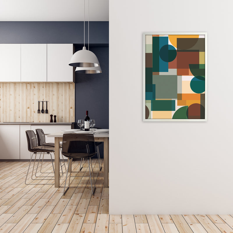 Abstract Pair Set B A1 Oak Frame