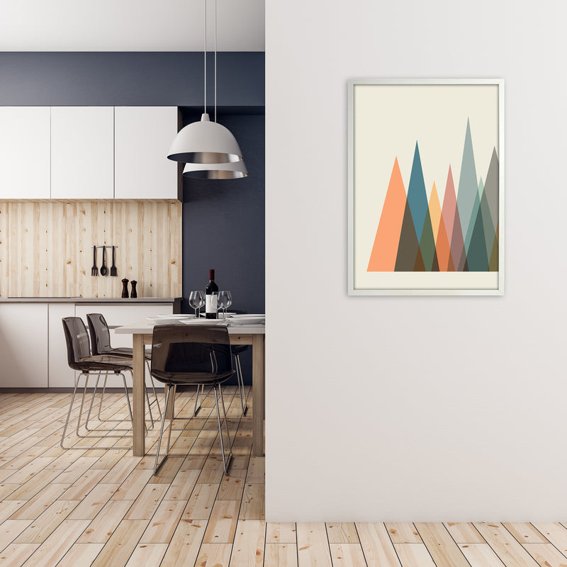 Mid Century Abstract Pair A Original A1 Oak Frame