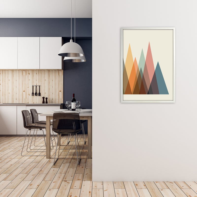 Mid Century Abstract Pair B Original A1 Oak Frame