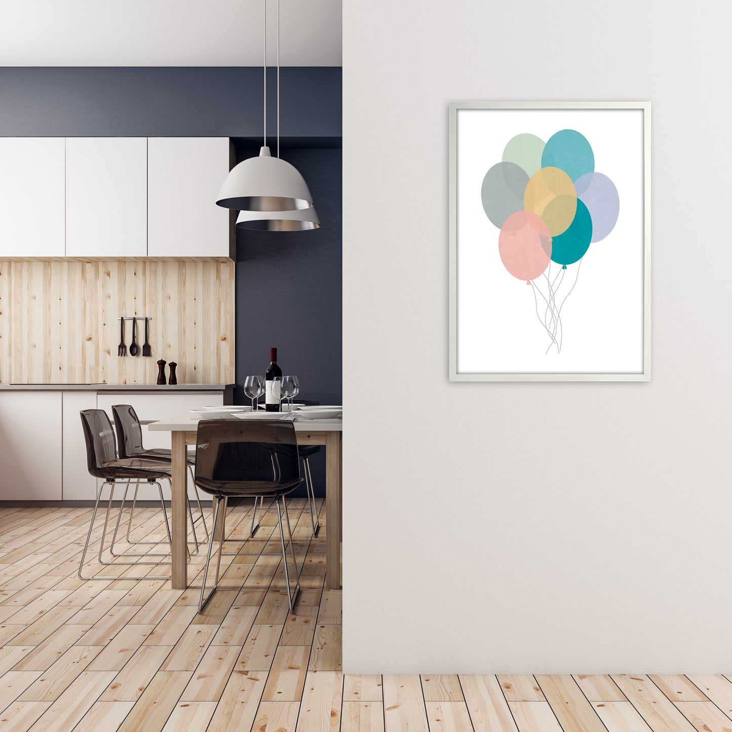 Nursery Collection Balloons A1 Oak Frame