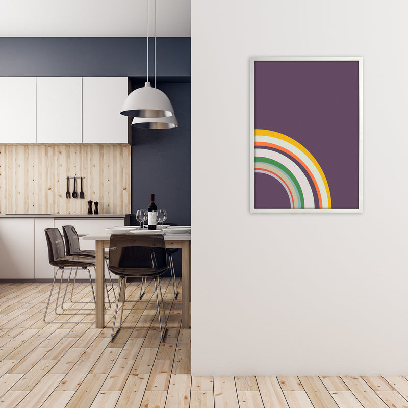 Pair of Nursery Rainbow Prints Right B A1 Oak Frame
