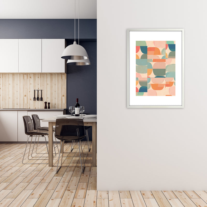 Abstract Prints Pastel A A1 Oak Frame