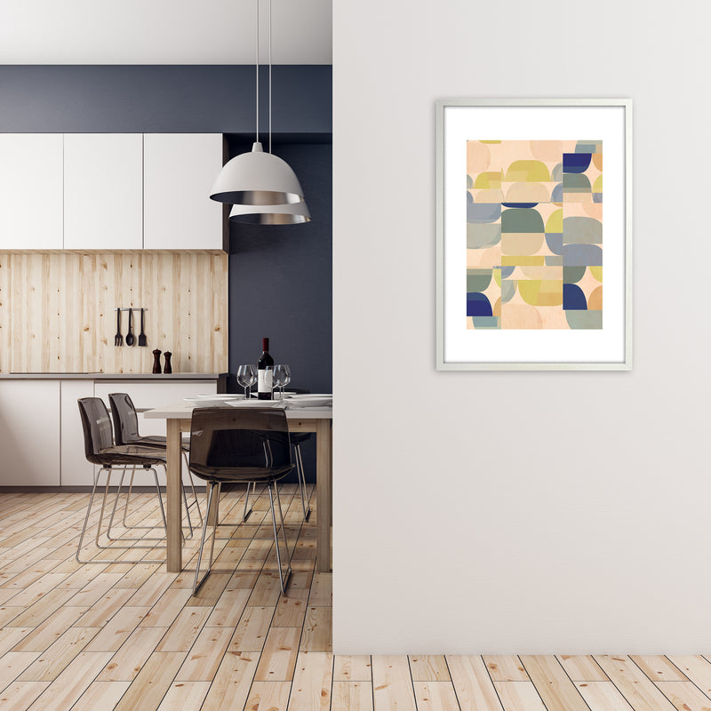 Abstract Prints Pastel B A1 Oak Frame