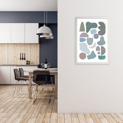 Abstract Terrazzo Shapes B A1 Oak Frame