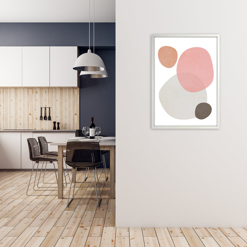 Pink and Grey Nursery Wall Art Print A A1 Oak Frame