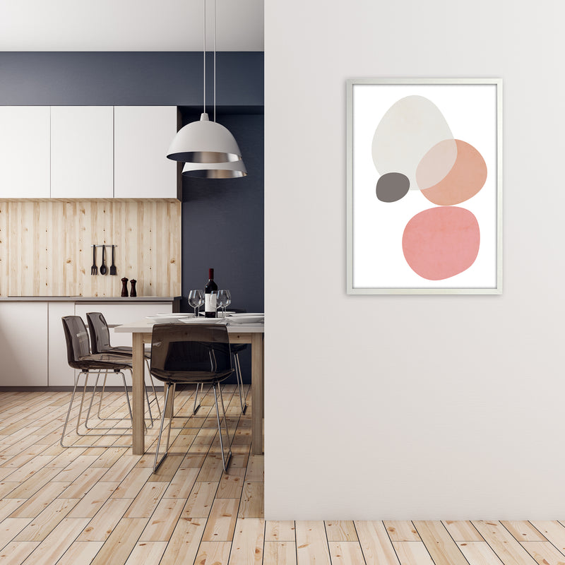 Pink and Grey Nursery Wall Art Print B A1 Oak Frame