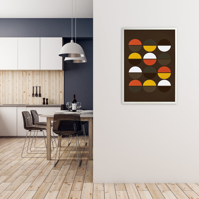 Set of Retro 70s Prints A A1 Oak Frame
