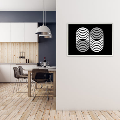 Abstract Modern Shapes Landscape Original A1 Oak Frame