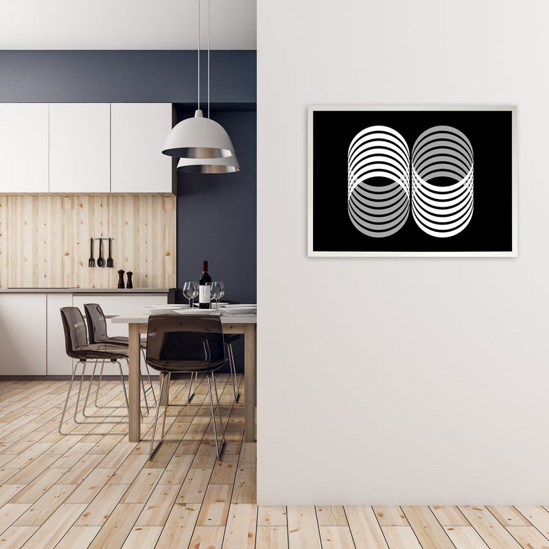 Abstract Modern Shapes Landscape Original A1 Oak Frame