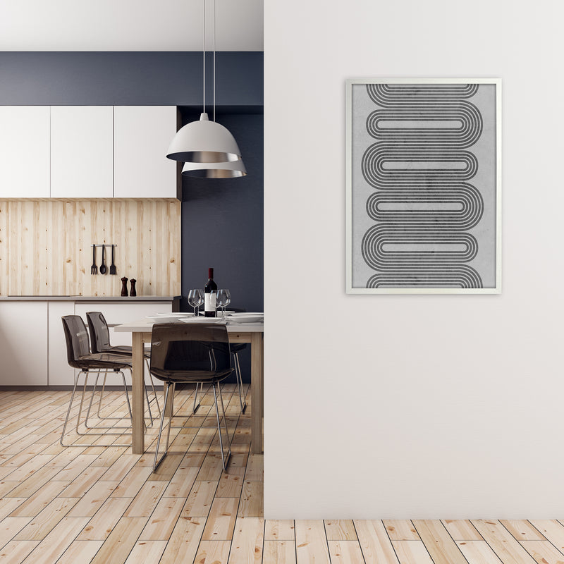 Black and Grey Art Original2 A1 Oak Frame