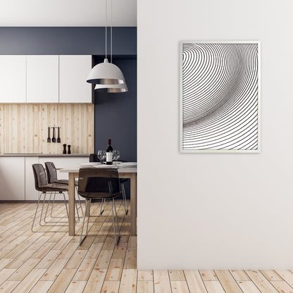 Black and White Line Drawing A1 Oak Frame