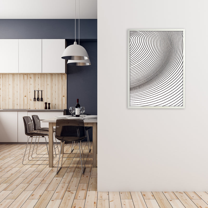 Black and White Line Drawing A1 Oak Frame