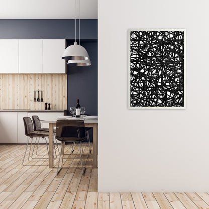 Black Graphic Print Original A1 Oak Frame