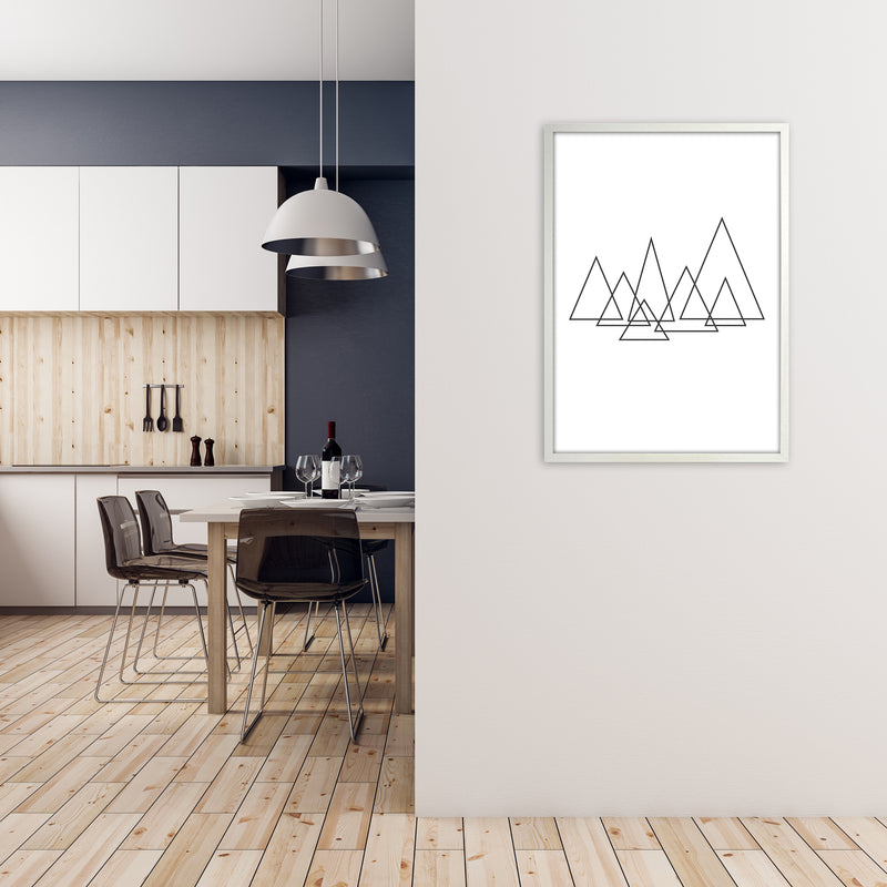 Geometric Triangle Poster Original A1 Oak Frame