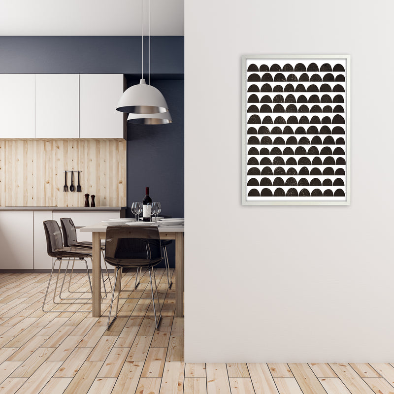 Half Moon Black Texture Original A1 Oak Frame