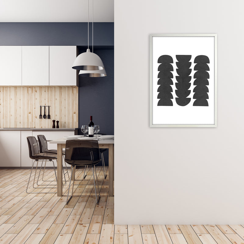 Mid Century Modern Abstract Grunge A1 Oak Frame