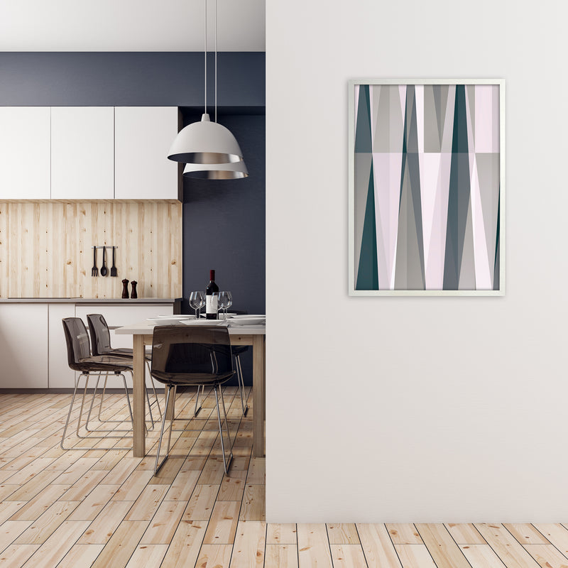 Mono Triangles Abstract Original A1 Oak Frame