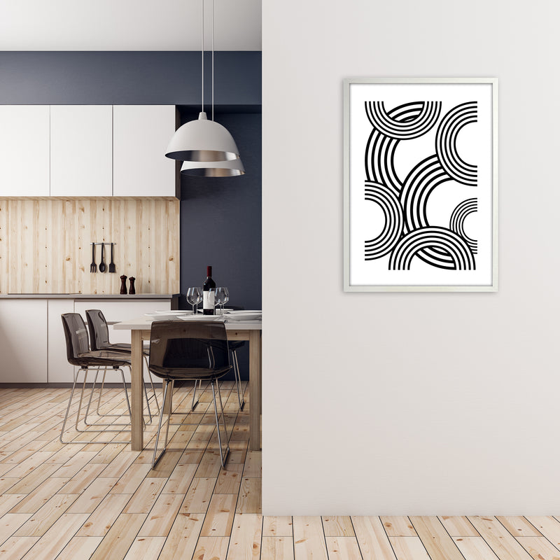 Multi Rainbow Black and White A1 Oak Frame