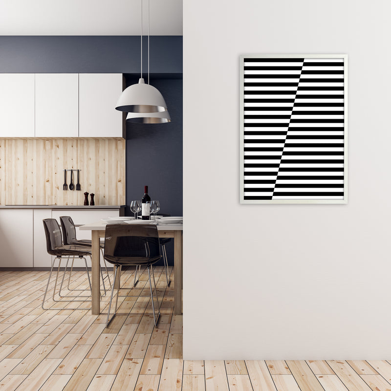 Black and White Stripe ALT A1 Oak Frame
