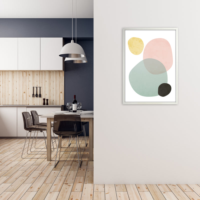Abstract Pastel Original A1 Oak Frame