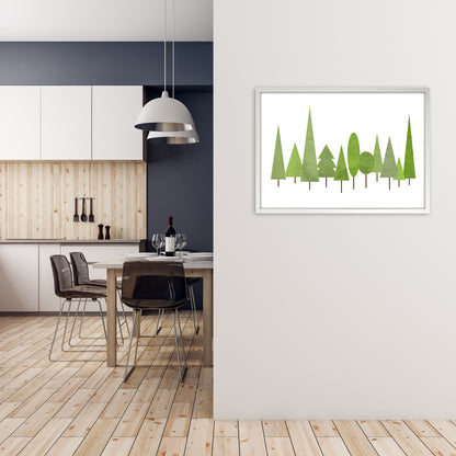 Scandinavian Trees Landscape Original A1 Oak Frame