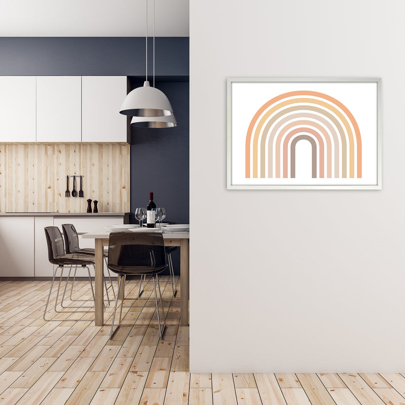 Muted Rainbow Horizontal Original A1 Oak Frame