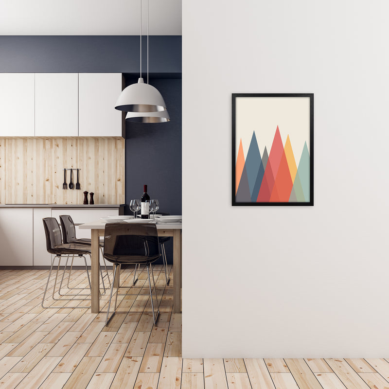 Portrait Mountain Abstract Original A2 White Frame