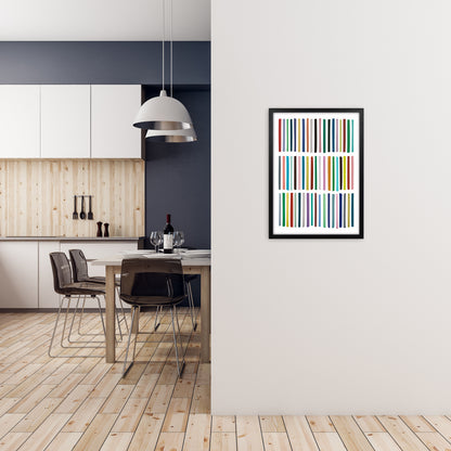 Scandinavian Lines Artwork Original A2 White Frame