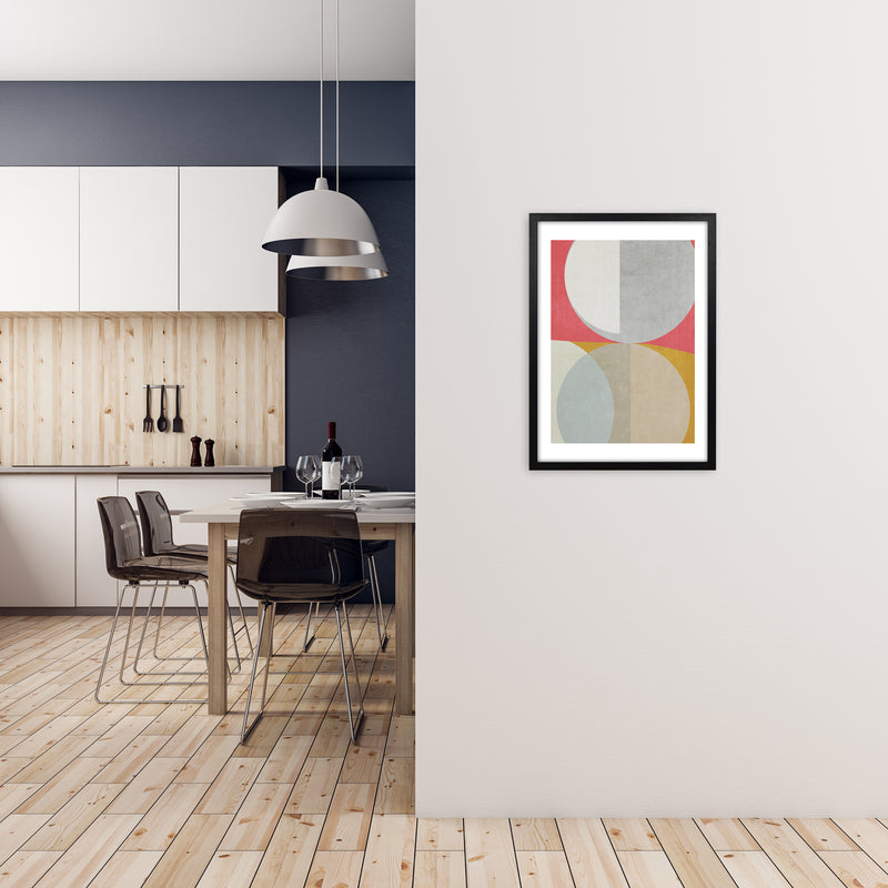 Abstract Colourful Circles Original A2 White Frame
