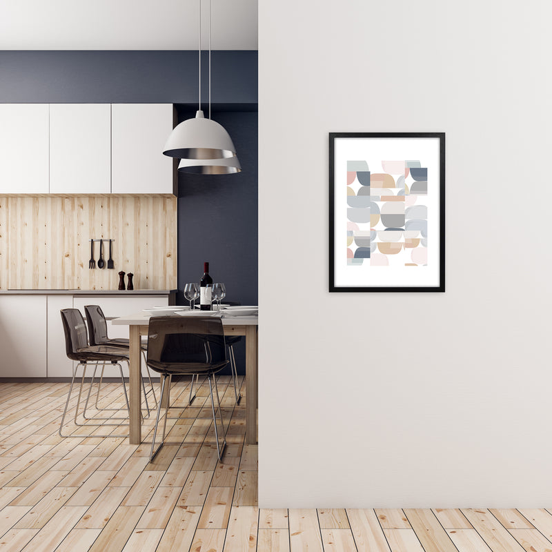 Light Desaturated Abstract Wall Art A2 White Frame